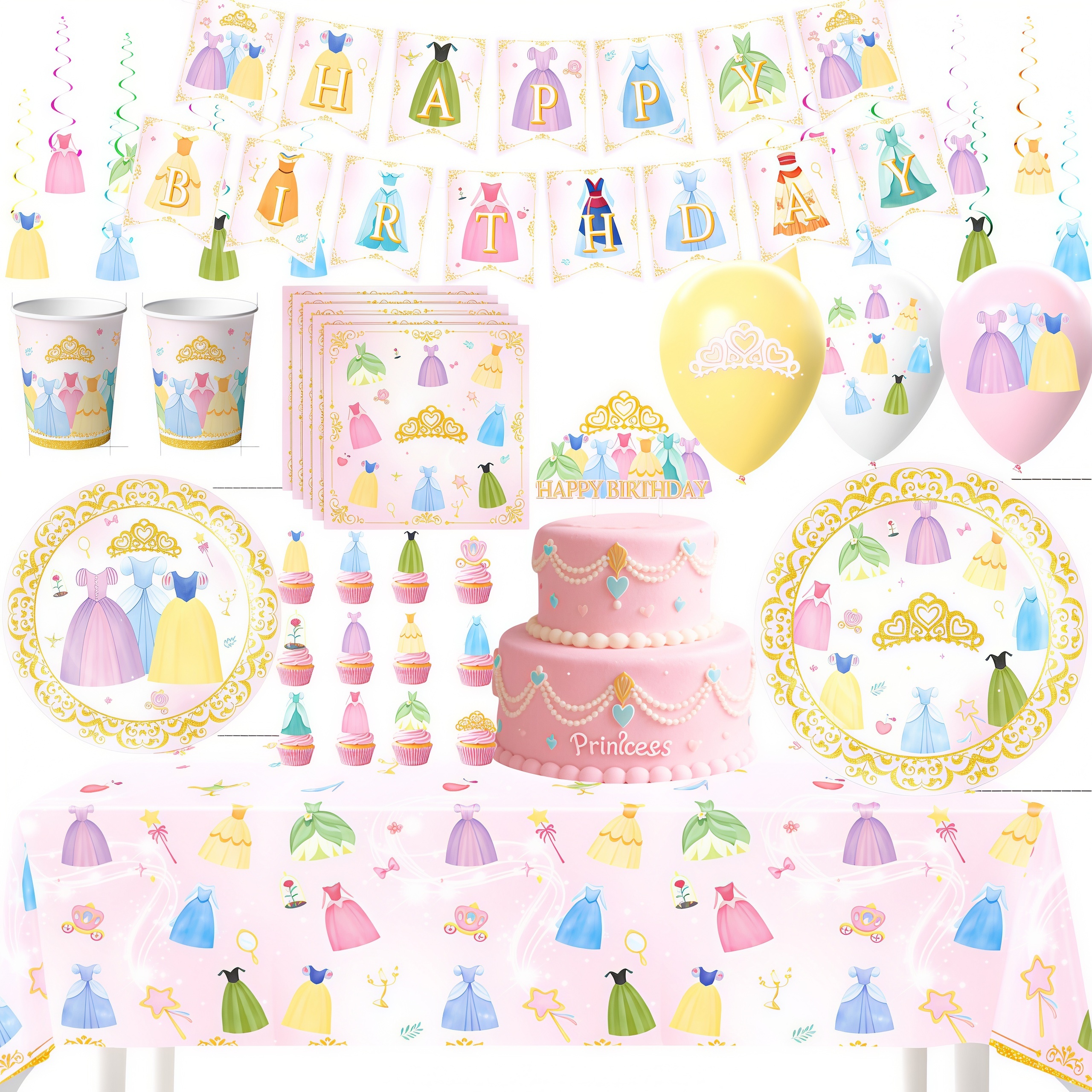 Confetti Balloon Set - Princess Dress Girls Birthday Party room