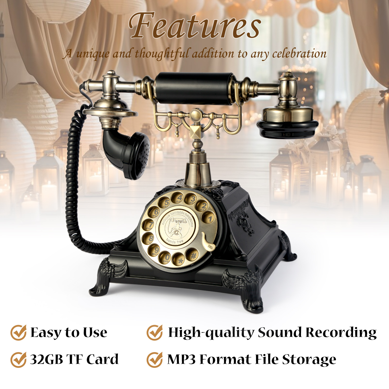 Personalized Guest Book - Audio message book phone wedding guest