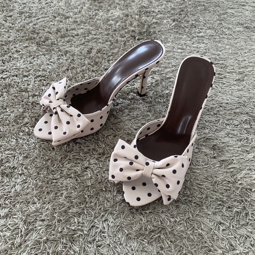 Wedding Super - Polka Dot Bowknot Women Mules Sandals