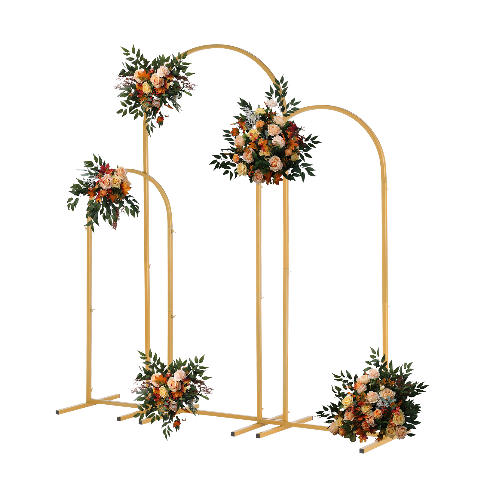 Confetti Balloon Set - Golden metal balloon arch bracket 3-piece