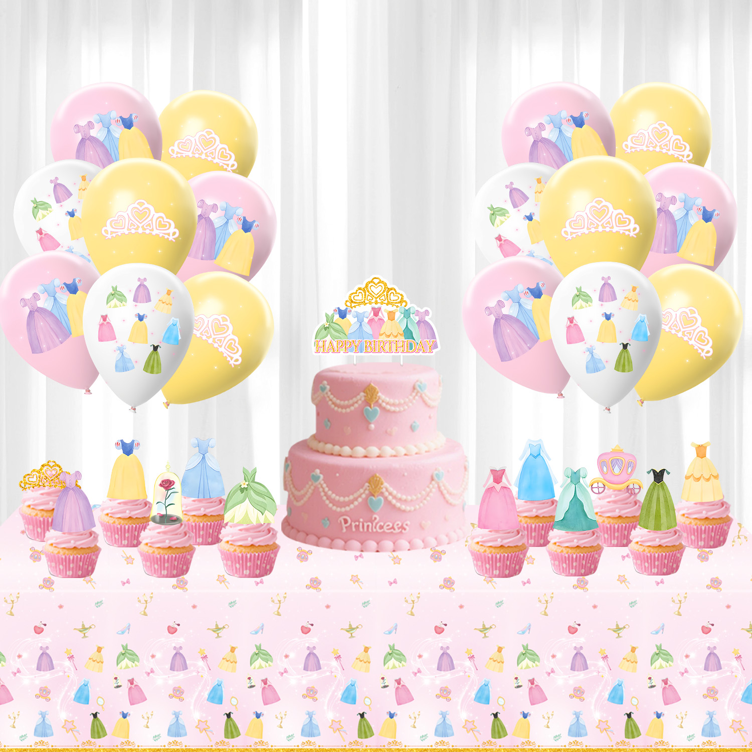 Princess Dress Girls Birthday  – Confetti Balloon Set recenzja i cena