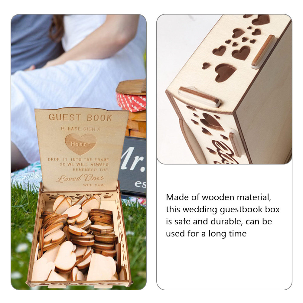 Wedding Guestbook Box Wooden V – Personalized Guest Book recenzja i cena