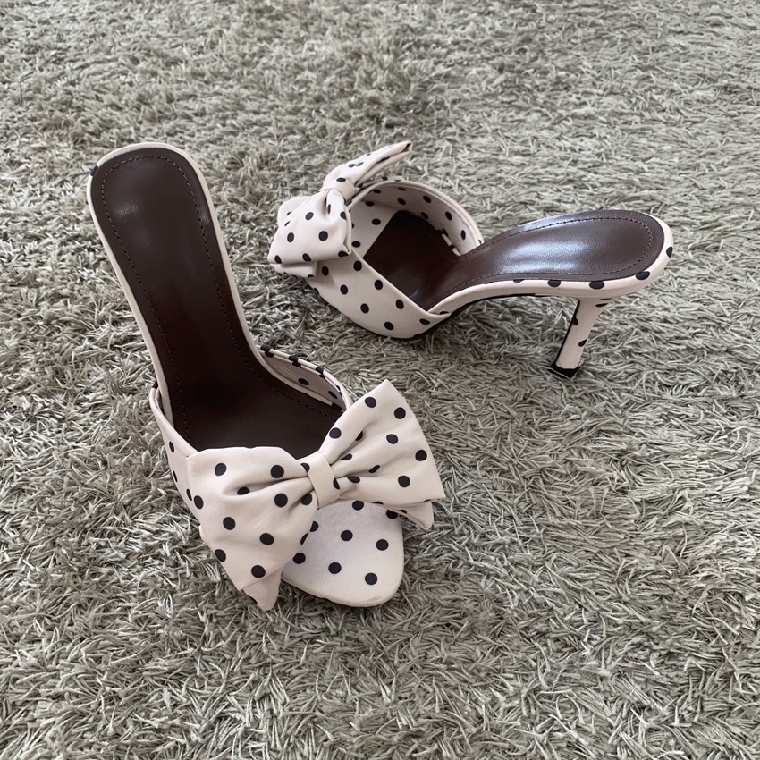 Polka Dot Bowknot Women Mules  – Wedding Super recenzja i cena