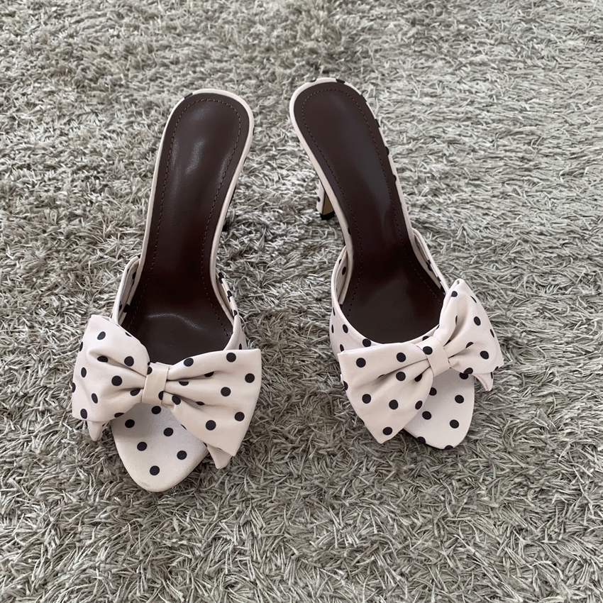 Polka Dot Bowknot Women Mules  – Wedding Super recenzja i cena
