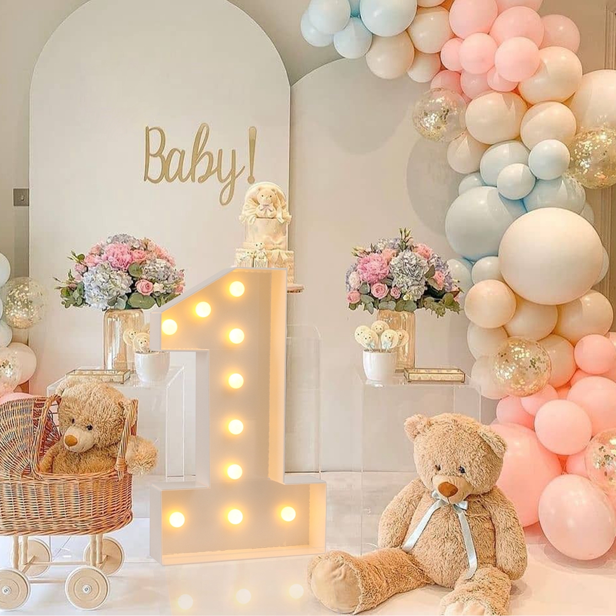 73cm Giant Figure White Warm L – Confetti Balloon Set recenzja i cena
